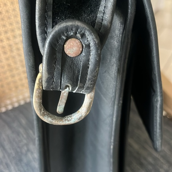 Vintage Coach Metropolitan black Leather Briefcase / Computer Bag 16" x 12" x 3" - Picture 6 of 11